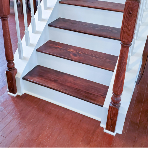 How I Upgraded my Carpeted Stairs to Wood Stairs for around $100