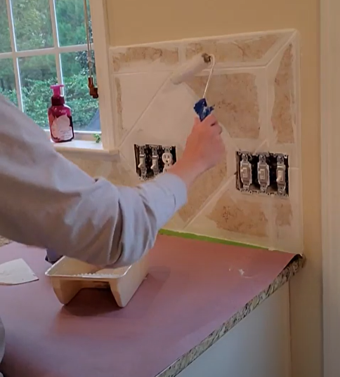 How to DIY Paint Your Kitchen Backsplash Tile (so it lasts for years!) -  Mary Jo on the Go